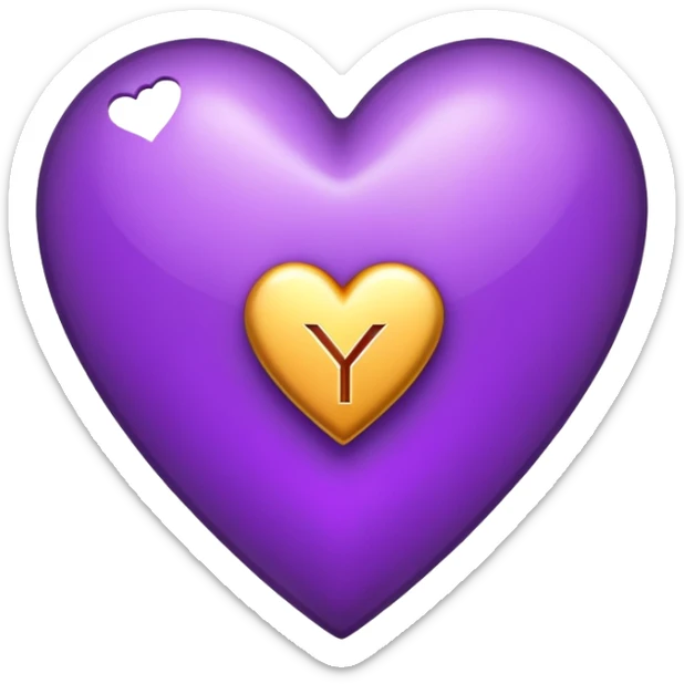 The Letter “Y” inside a Purple Heart sticker
