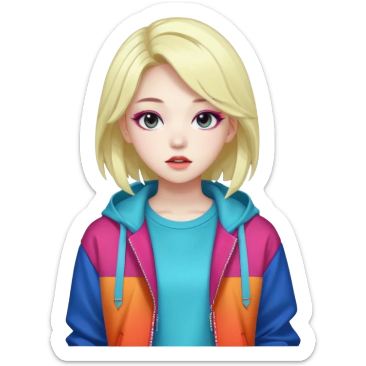  portrait-of-a-monster-k-pop-idol,-wearing-a-stylish-streetwear-outfit-with-layered-colorful-clothing-makeup,- sticker