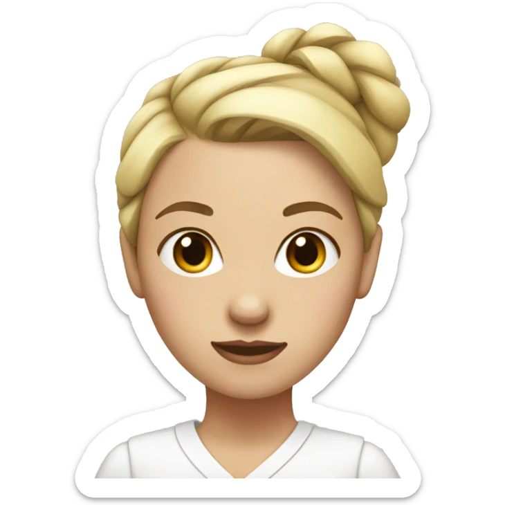 women white with blonde hair tied up in a bun sticker