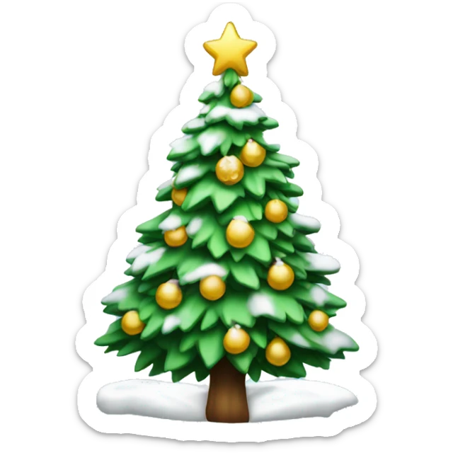 Snowy Christmas tree sticker