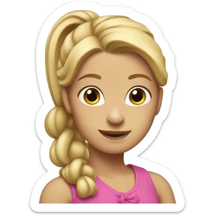 Girl whith blond hair and a pony sticker