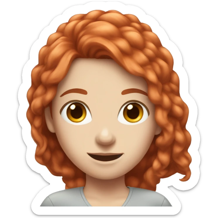 Adult female gamer with long red hair, blue eyes and freckles. sticker