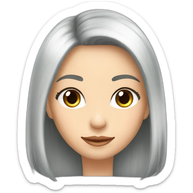 Fille avc les cheveux châtains lisses et arrivant aux épaules uaux yeux verts  sticker