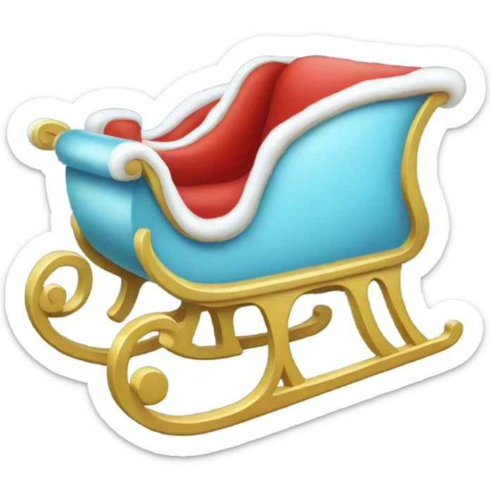 Light blue Santa sleigh sticker
