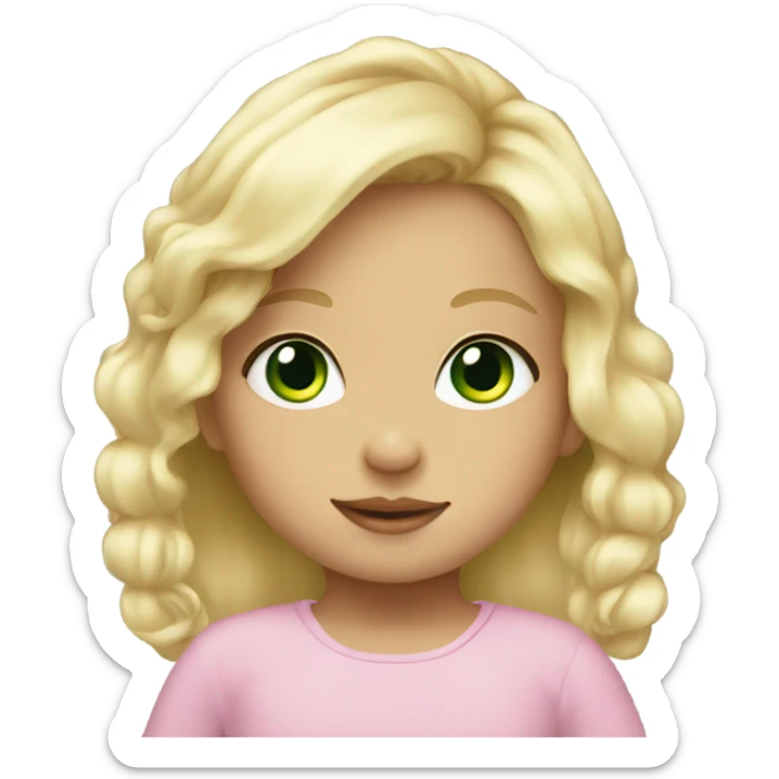 baby girl with blonde hair and green eyes sticker