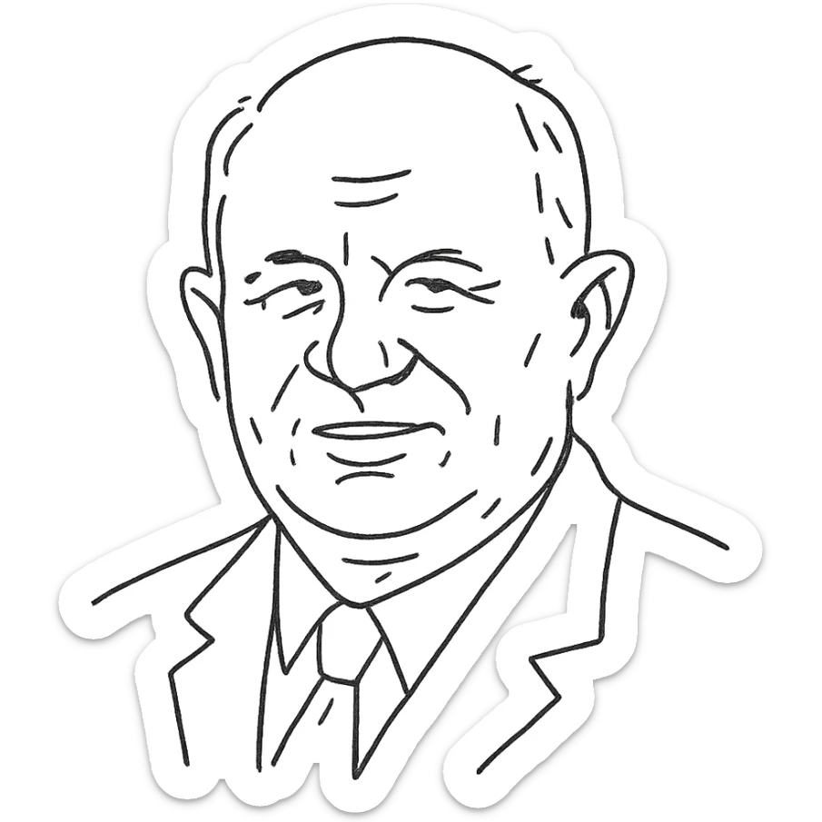 hand-drawn outlined portrait of Nikita Khrushchev sticker