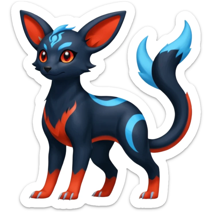 Umbreon-Amaura-Salandit-Fakémon-fusion (full body) sticker