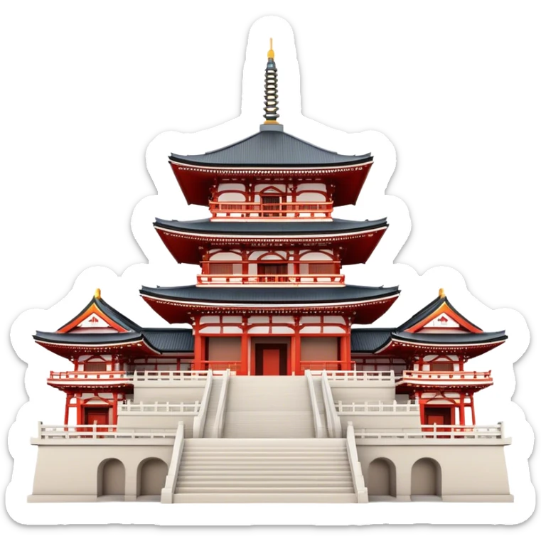 Cinematic Realistic Senso-ji Temple Landmark Emoji, depicted with the historic Tokyo temple rendered with intricate architectural detail and dynamic, cultural lighting. sticker