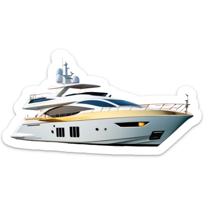 Luxury Yacht - Azimut 72 (Model Year: 2020) (Iconic colour: White with gold trim) sticker