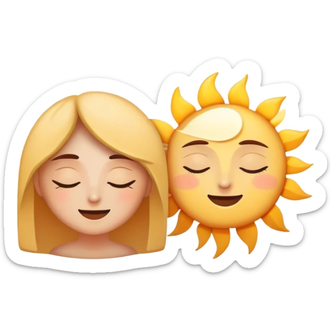 two people greeting each other with good morning and good night, sun and moon icons, simple and expressive sticker