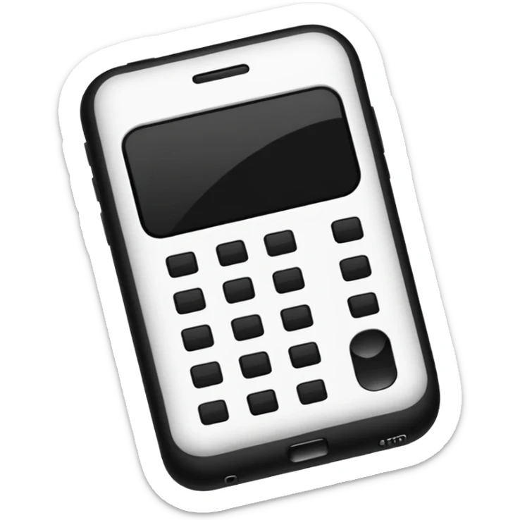 telefóno movil viejo sin emoji simple minimalista no tan viejo y sin color mas simple sticker