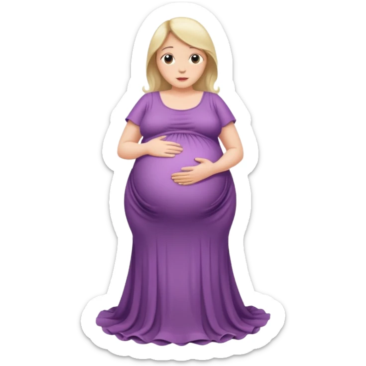 heavily pregnant woman with very very large overdue  belly sticker
