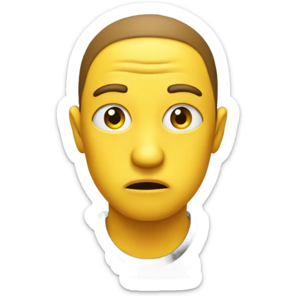yellow emoji face JUST FACE. the circle face. of both eyes looking to the left like your annoyed  sticker