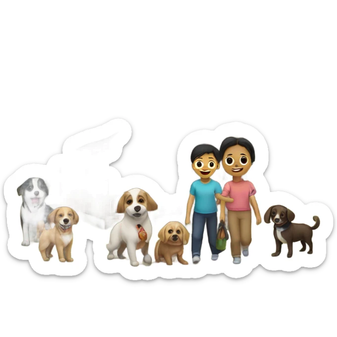 mountain house with 6 friends, 2 babies, 1 toddler and 2 dogs sticker