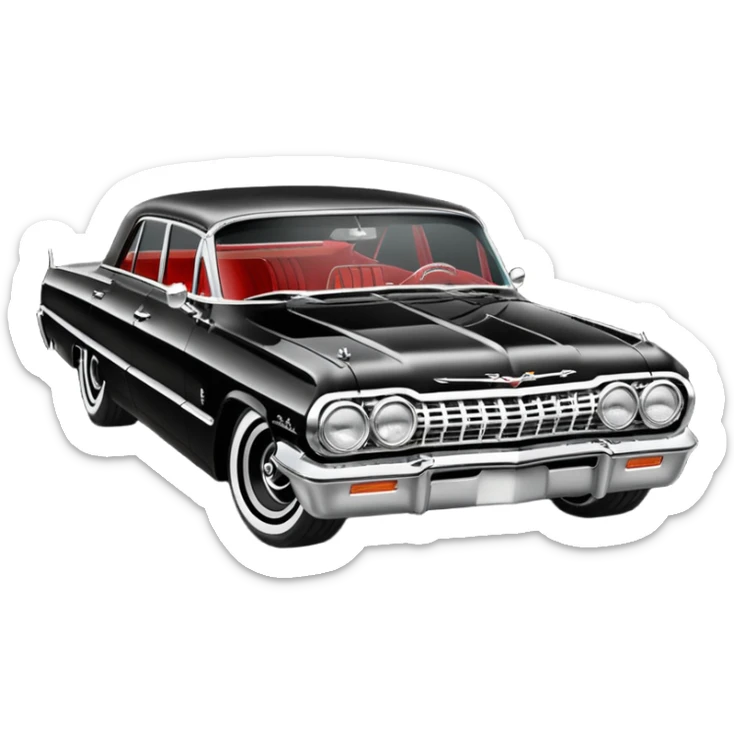 Satan’s streamlined Hot rod custom 1964 impala low rider four door carbon fiber hood   driving straight to hell  sticker
