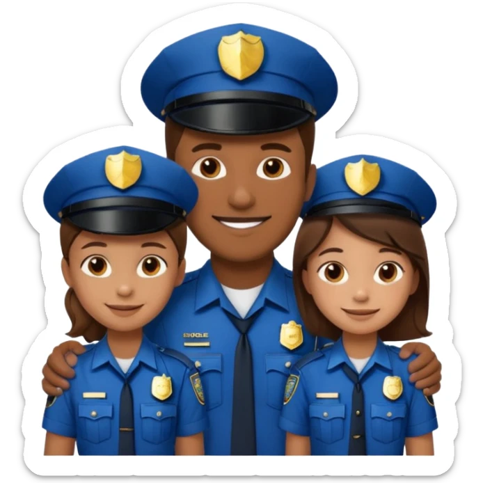 A proud dad who is proud of his children and is a police officer one of the kids is a 11 year old girl and a 9 year old boy sticker