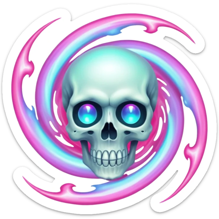 Glowing Soul Portal, in the style of your bleeding skull art. sticker