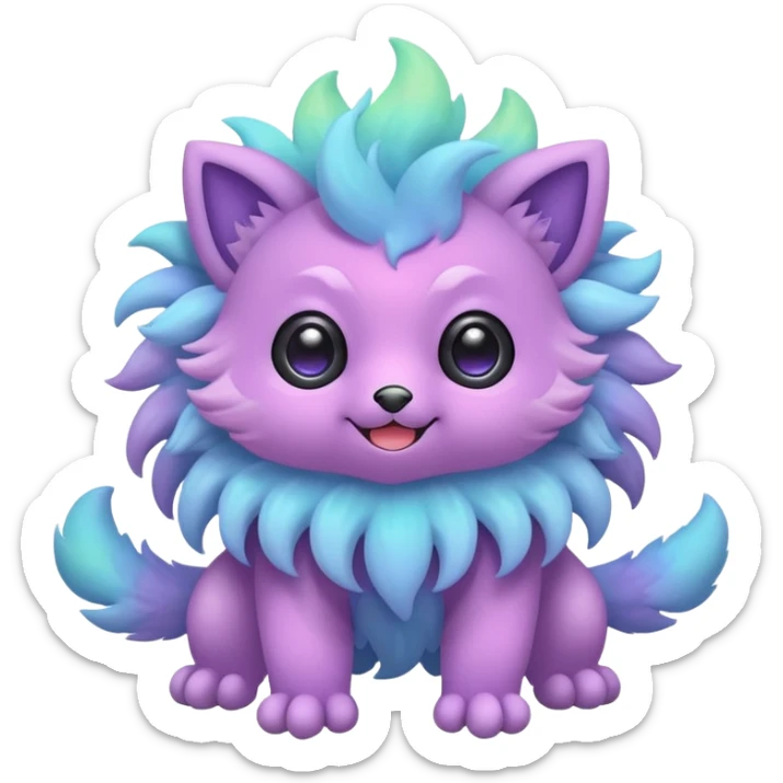 Cute adorable kawaii colorful pastel nebula fantasy animal hybrid Fakemon full body sticker