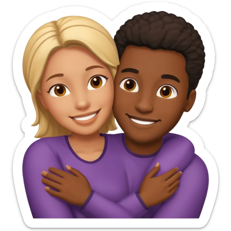 homme et femme noire qui s'embrassaent sticker