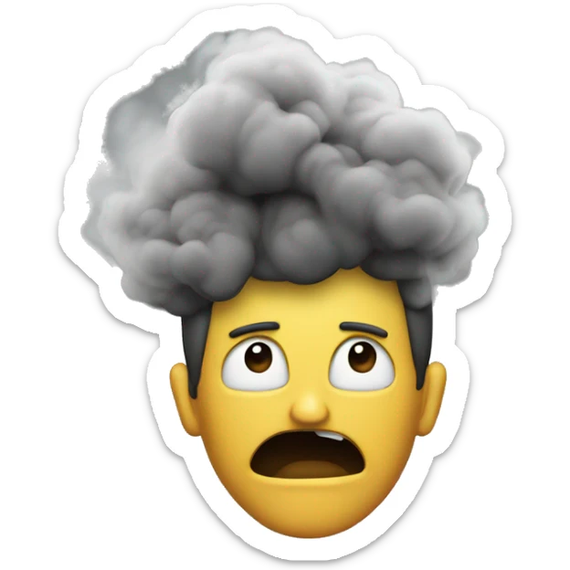 Smoke coming out of the ears of the furious person sticker