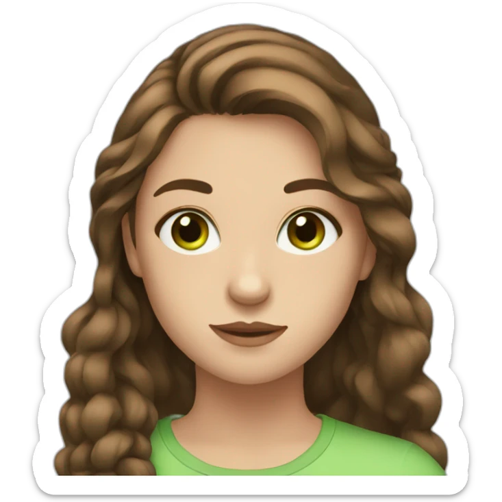 teenage girl with brown hair and green eyes sticker