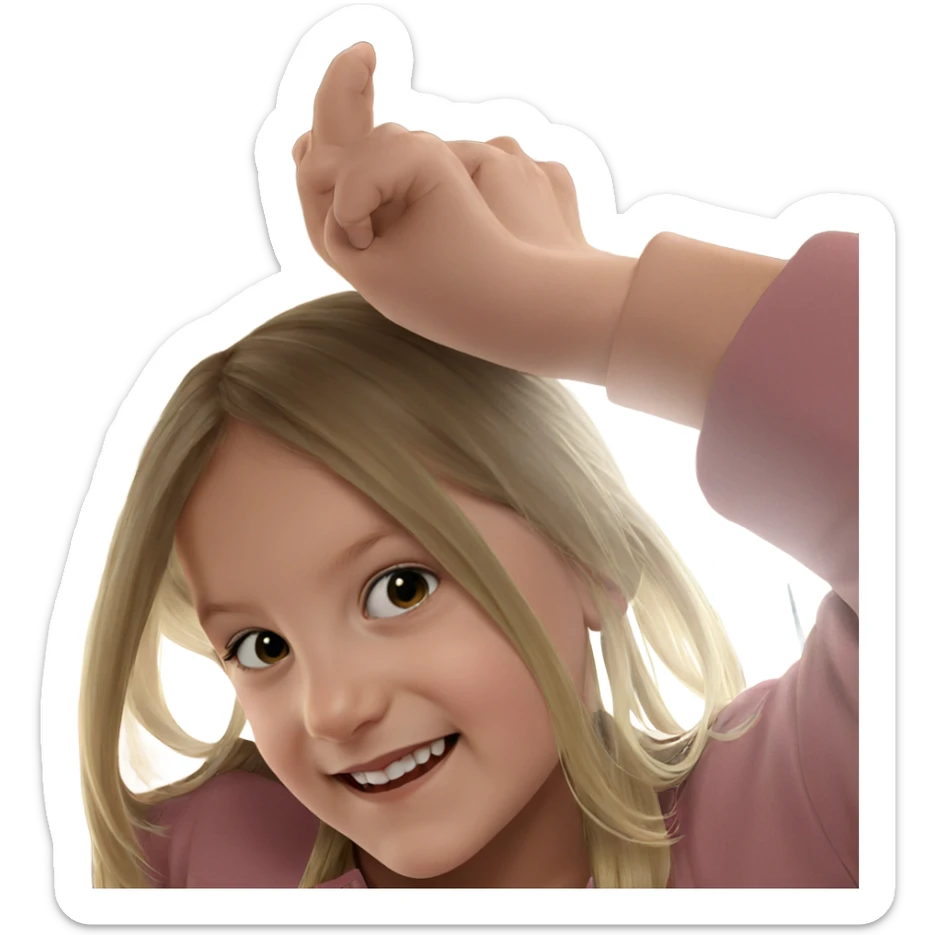 smiling blonde girl portrait sticker
