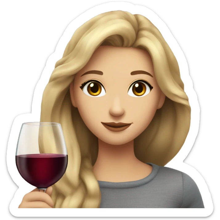 A blonde beautiful girl and a light brown hair super cute beautiful girl drink wine together sticker