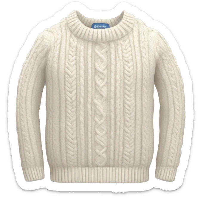 White cable knit sweater sticker