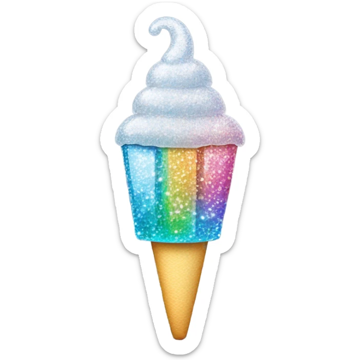 Glace avec paillette sticker
