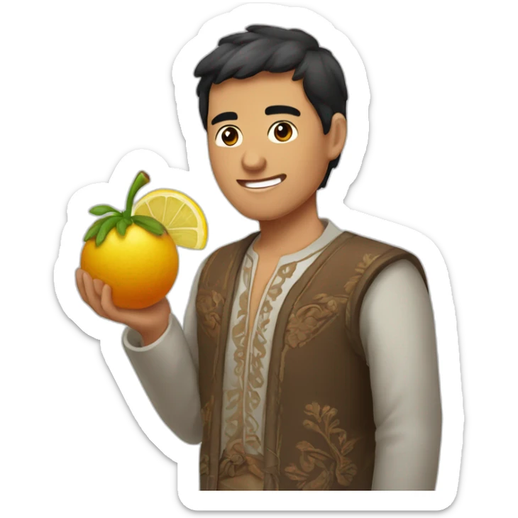 Hombre peruano con una paloma en el hombre, el hombre esta babeandose sticker