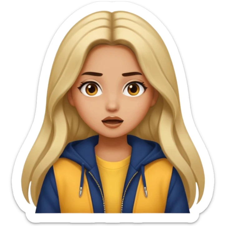 pretty long hair girl middle parted, amazed, good clothes, tanned, baddie, RELLY PREETY sticker