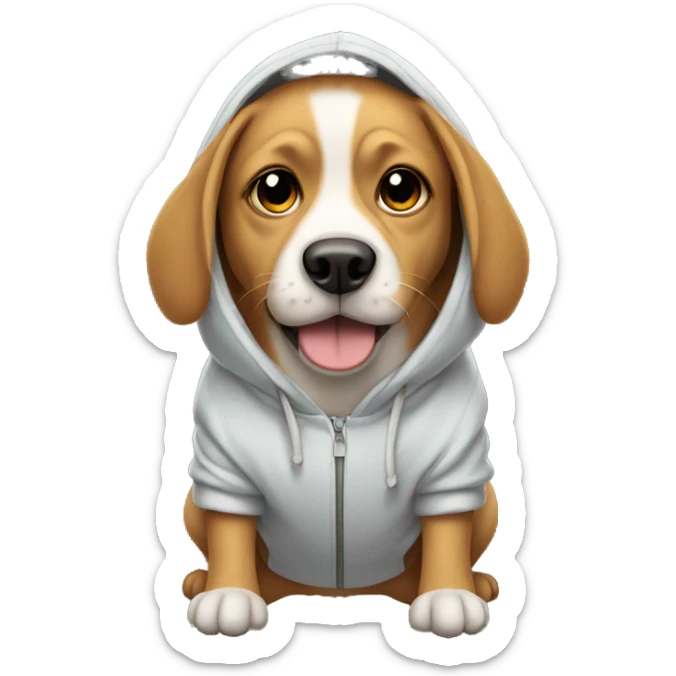dog wearing a hoodie sticker