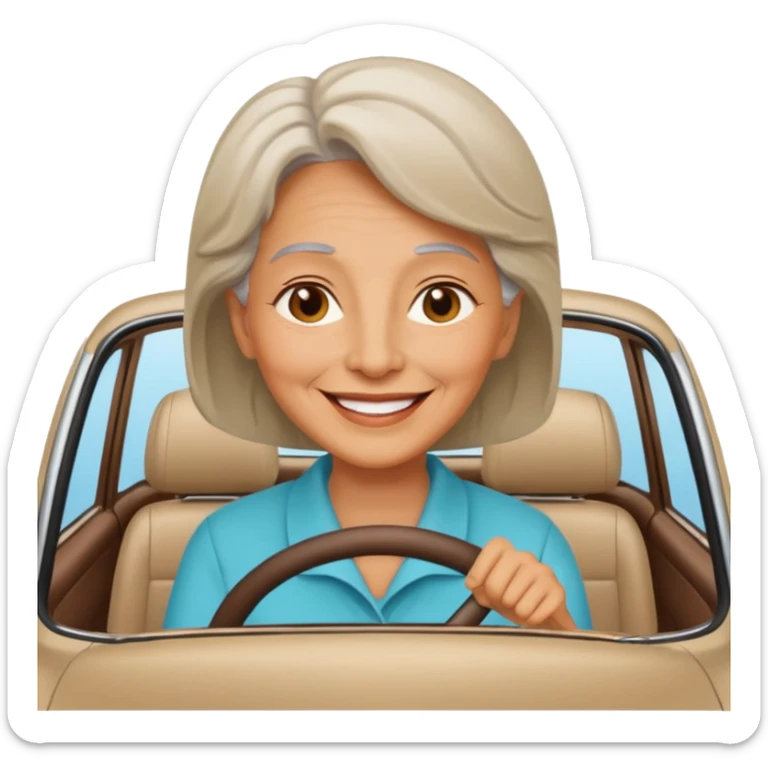 Stikers of mom which is a bit old and is relax and I will put her in a car sticker