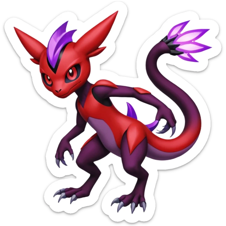 Meloetta-Guilmon-Darkrai-Pokémon-Digimon-Fakémon-fusion-hybrid-creature sticker