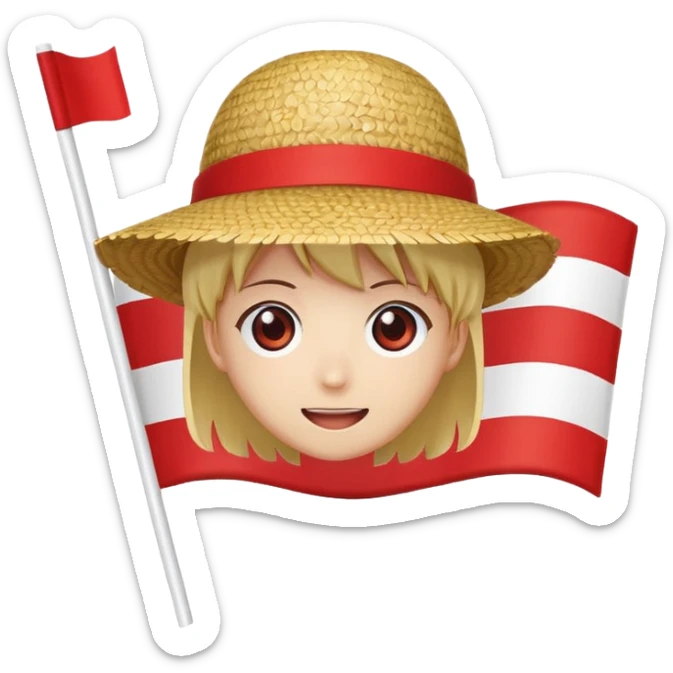 Can u create a emoji thats the straw hats flag of one piece in style of anime sticker