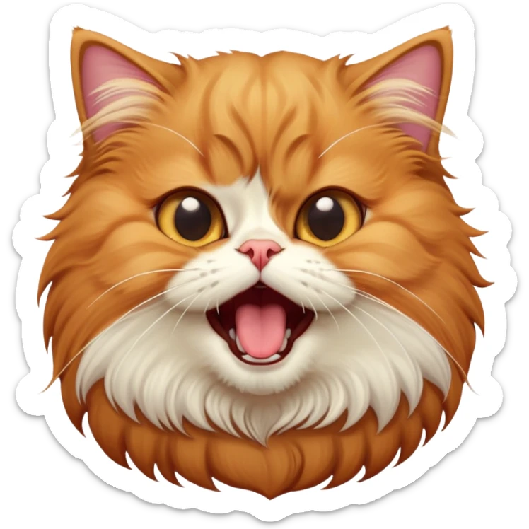 cinematic-adorable-big-eyed-fluffy-ginger-persian-cat-portrait-emoji,-head-tilted-playfully-with-a-cute,-exaggerated-yawn,-fluffy-ginger,-simplified-yet-irresistibly-cute-features sticker