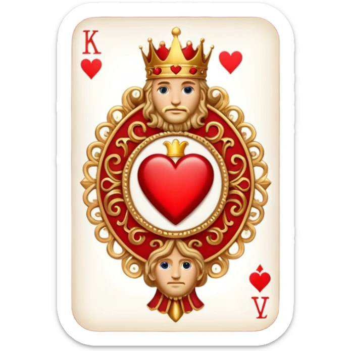 King of Hearts solitary  with out the card only the symbols sticker