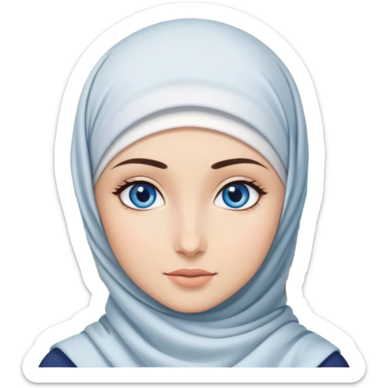 Turkish beautiful finish Konya girl blue eyes with hijab in mekka  sticker