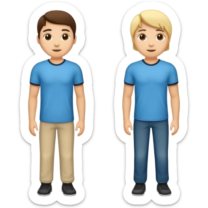 dos estudiantes universitarios cuerpo completo piel blanca  sticker