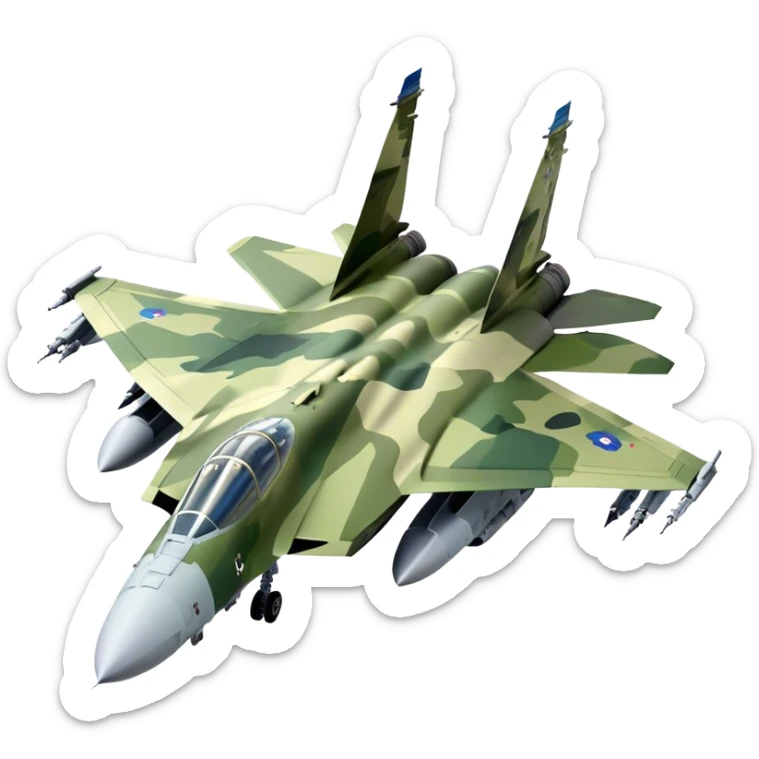 SU-35 Jet - Sukhoi (Model Year: 2020) (Iconic colour: Camouflage green) sticker