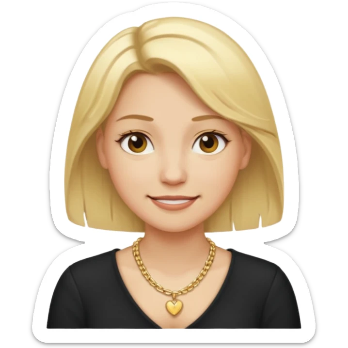 Female with Gold Necklace, fair skin,blonde hair, different expressions. sticker