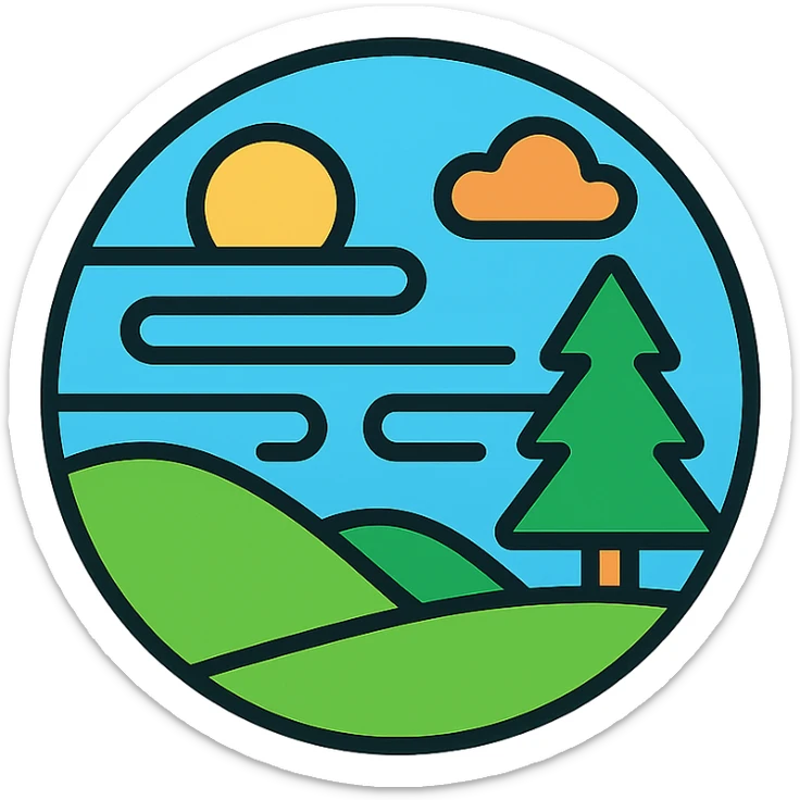 A foggy landscape sticker