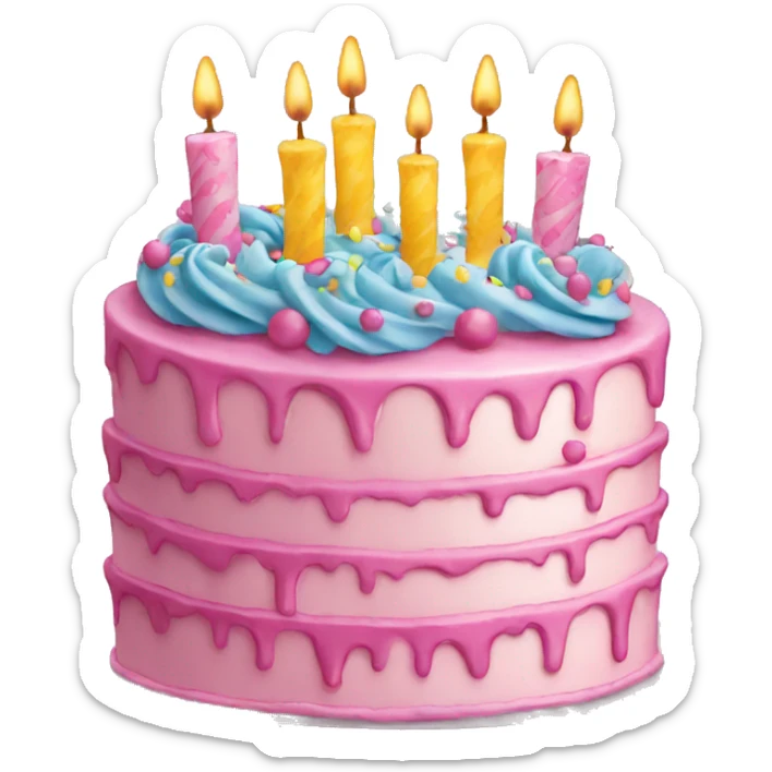 Birthday cake sticker