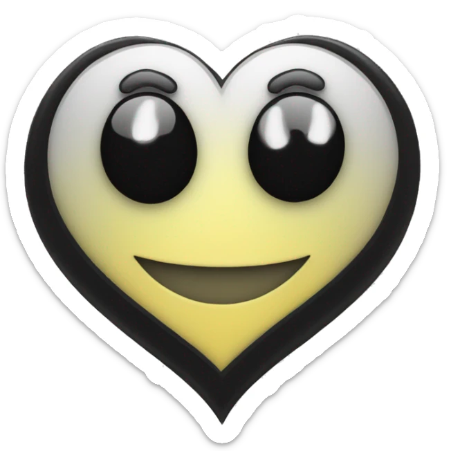 a smiley face of hugging people and a smiley face of a black heart sticker