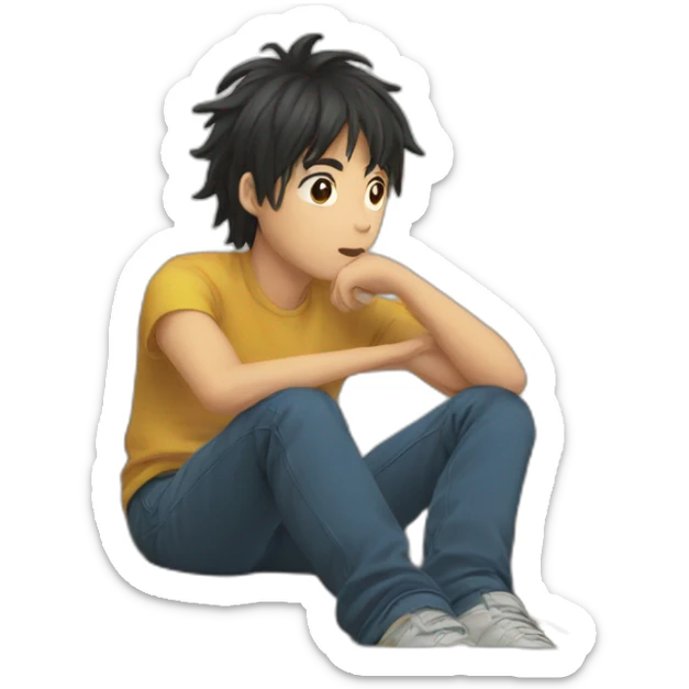 Watching Anime sticker