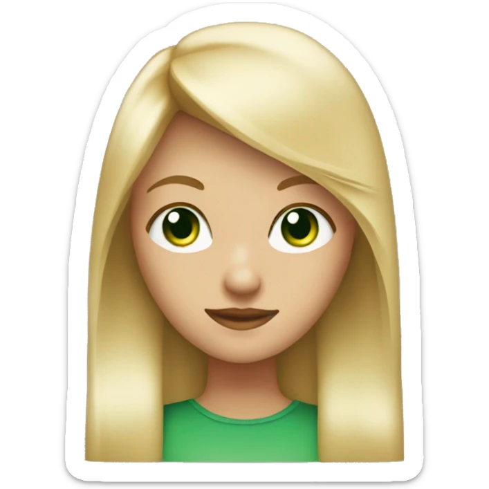 blonde girl, with green eyes, and straight hair with Straight setting sticker