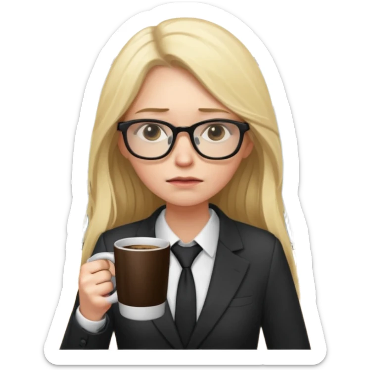 tired blond woman with long hair. she should look like she works in the ffcie  sticker