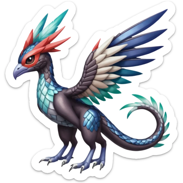 Trico-Dialga-Meloetta-Latias-Nargacuga-Noivern-hybrid-fusion-creature, full body sticker