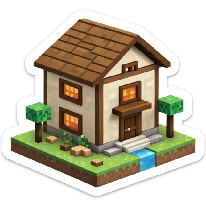 Minecraft house sticker
