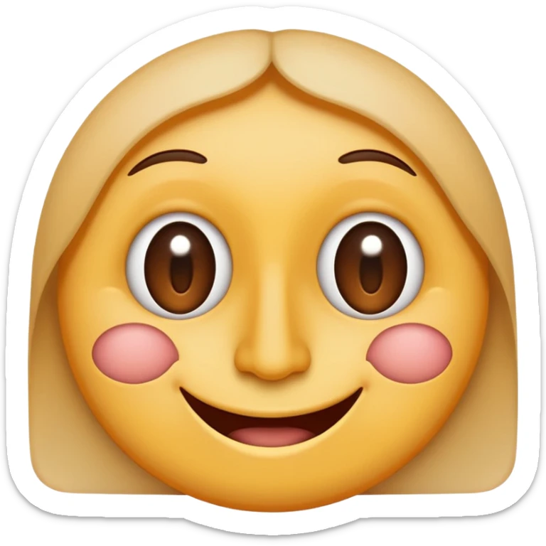 simple emoji-style face with left eye as letter 'o', nose as 'j', right eye as sideways 'i' wink, big smile, clear and readable letters sticker